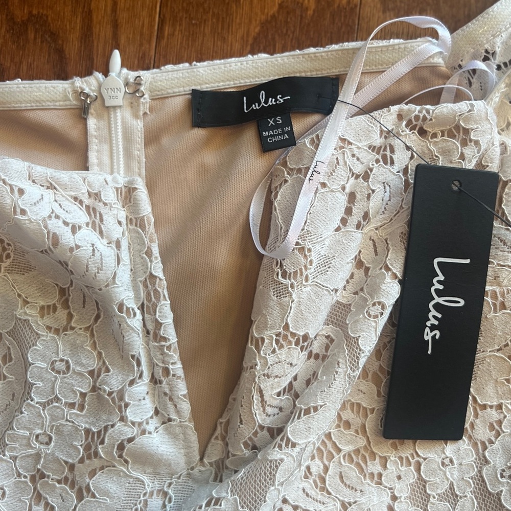 Lulus XS beautiful cream colored lace dress NWT - Picture 11 of 13